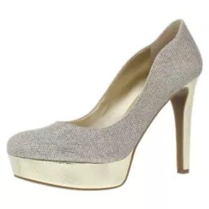 G By GUESS Cannor 2 gold platform heels